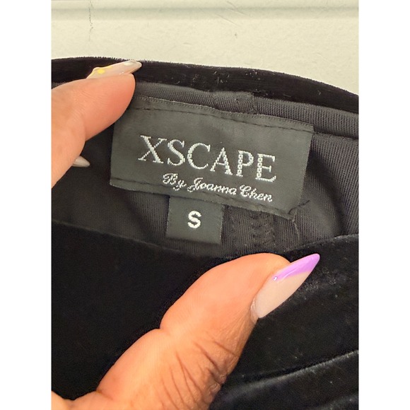 XScape Blouse Black Velvet Off the Shoulder Black Tie Romantic Evening Small - Picture 2 of 9